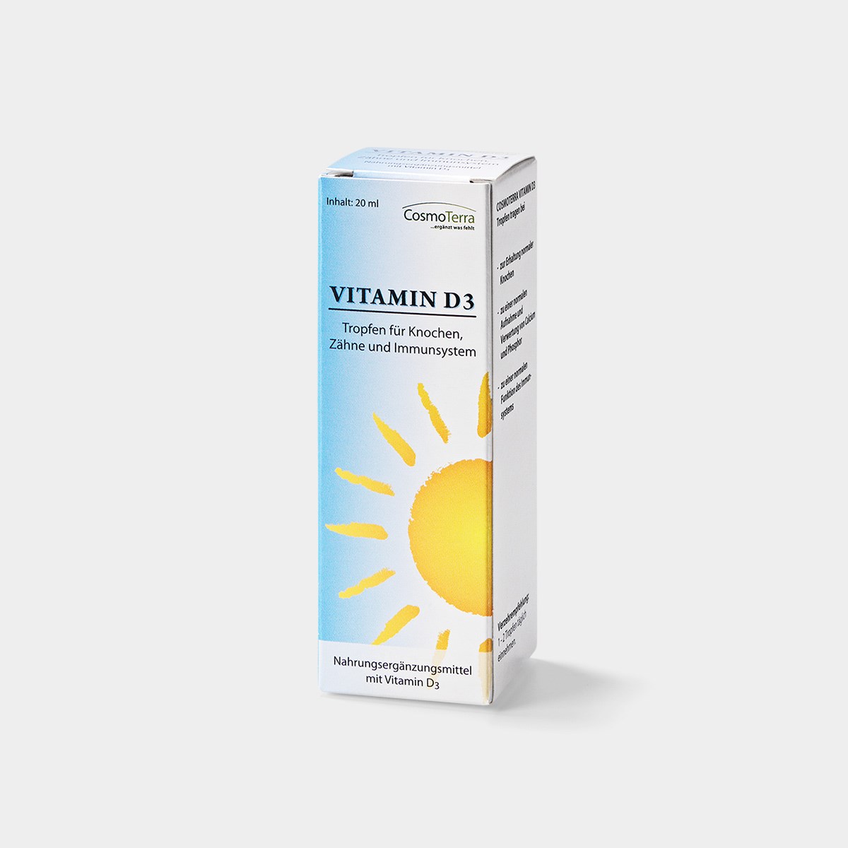 Cosmoterra Ernährungsberatung - Sabine Steinwender Produkt-Beispiele Vitamin D3