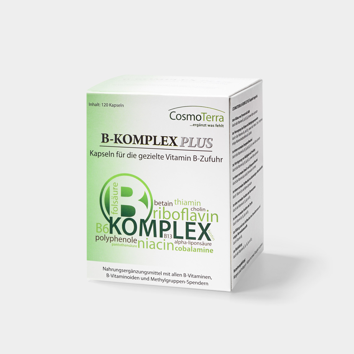 Cosmoterra Ernährungsberatung - Sabine Steinwender Produkt-Beispiele B-Komplex Plus