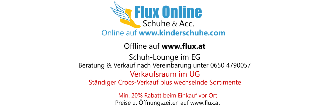 Unternehmen: Flux Online Logo - Flux Online Schuhe & Acc. - www.kinderschuhe.com