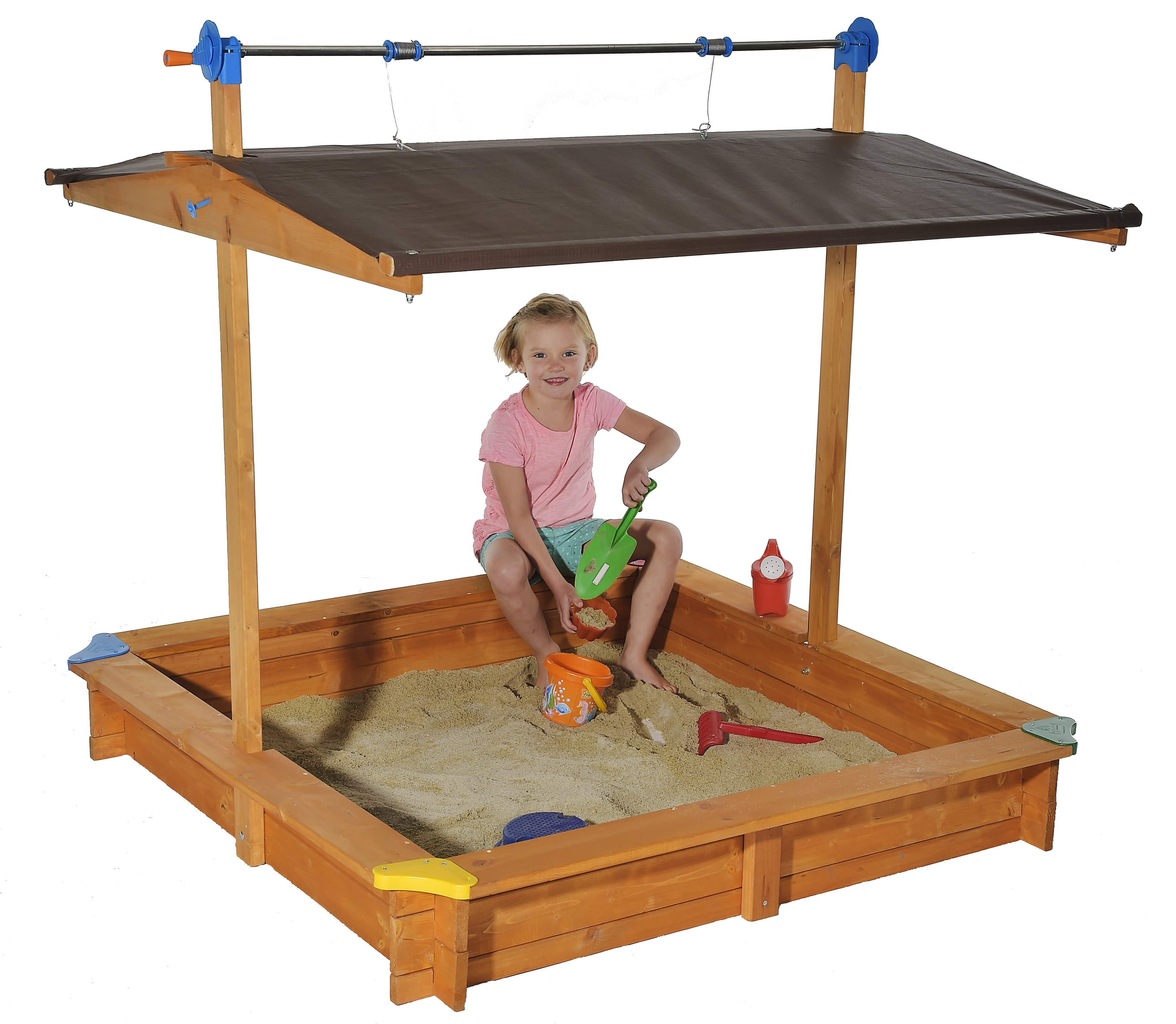 GASPO Sportartikel- und Gartenmöbel GmbH Produkt-Beispiele Sandkasten "Mickey" mit Dachlift