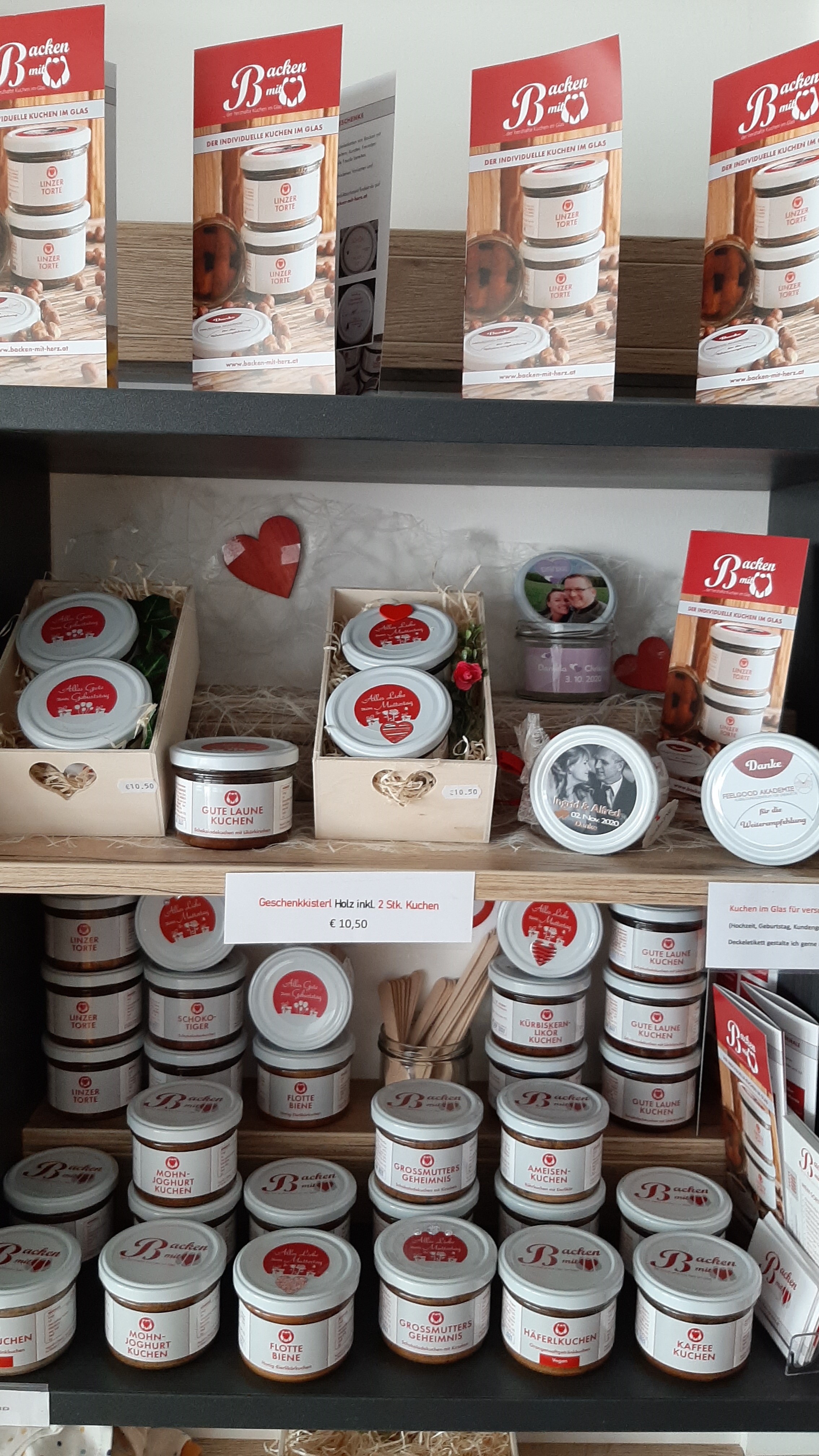 Backen mit Herz e.U. Produkt-Beispiele Kuchen im Glas 