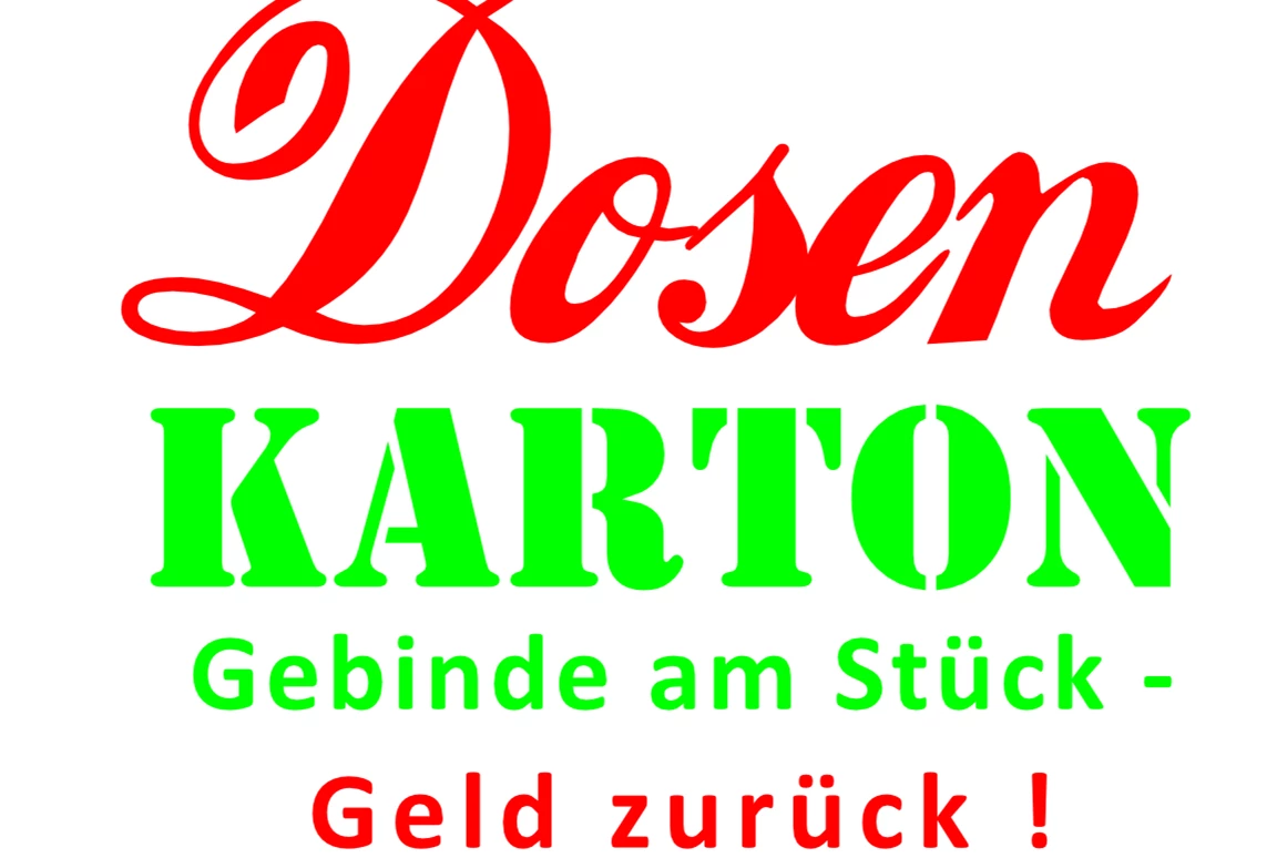 Unternehmen: Dosenkarton - Gebinde am Stück - Geld zurück! - Dosenkarton