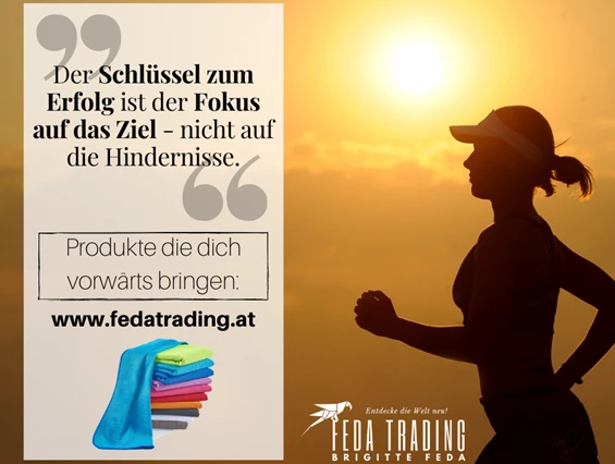 Unternehmen: Das durch Wasser und Bewegung aktivierbare Kühltuch wird Dein neuer Lieblingsbegleiter zum Sport - garantiert! Neugierig? Schau vorbei auf www.fedatrading.at und profitiere von der aktuell versandkostenfreien Bestellung 👍🏼 - Feda Trading 