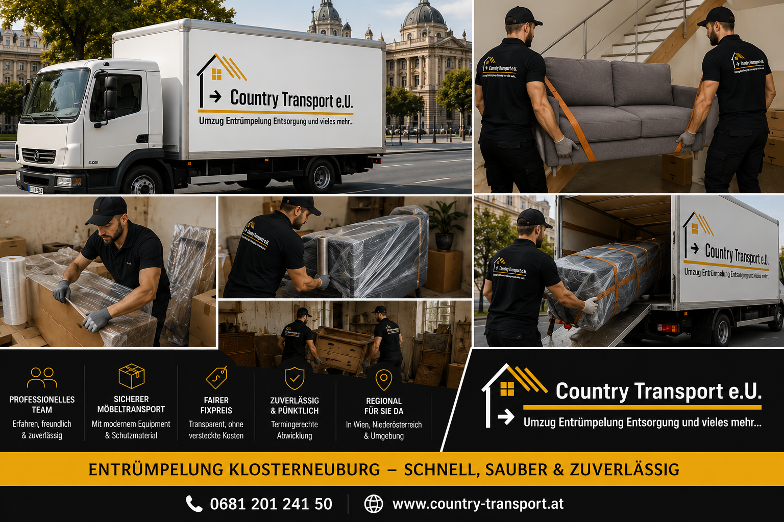 Country Transport e.U. Leistungsübersicht Umzug & Übersiedlung Wien