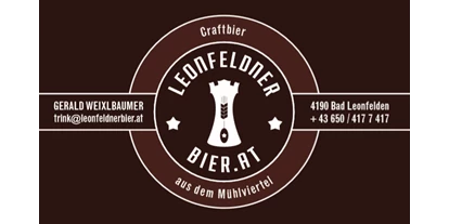 Händler - PLZ 4240 (Österreich) - Firmenschild - Leonfeldnerbier.at - Logo - Leonfeldner Bier