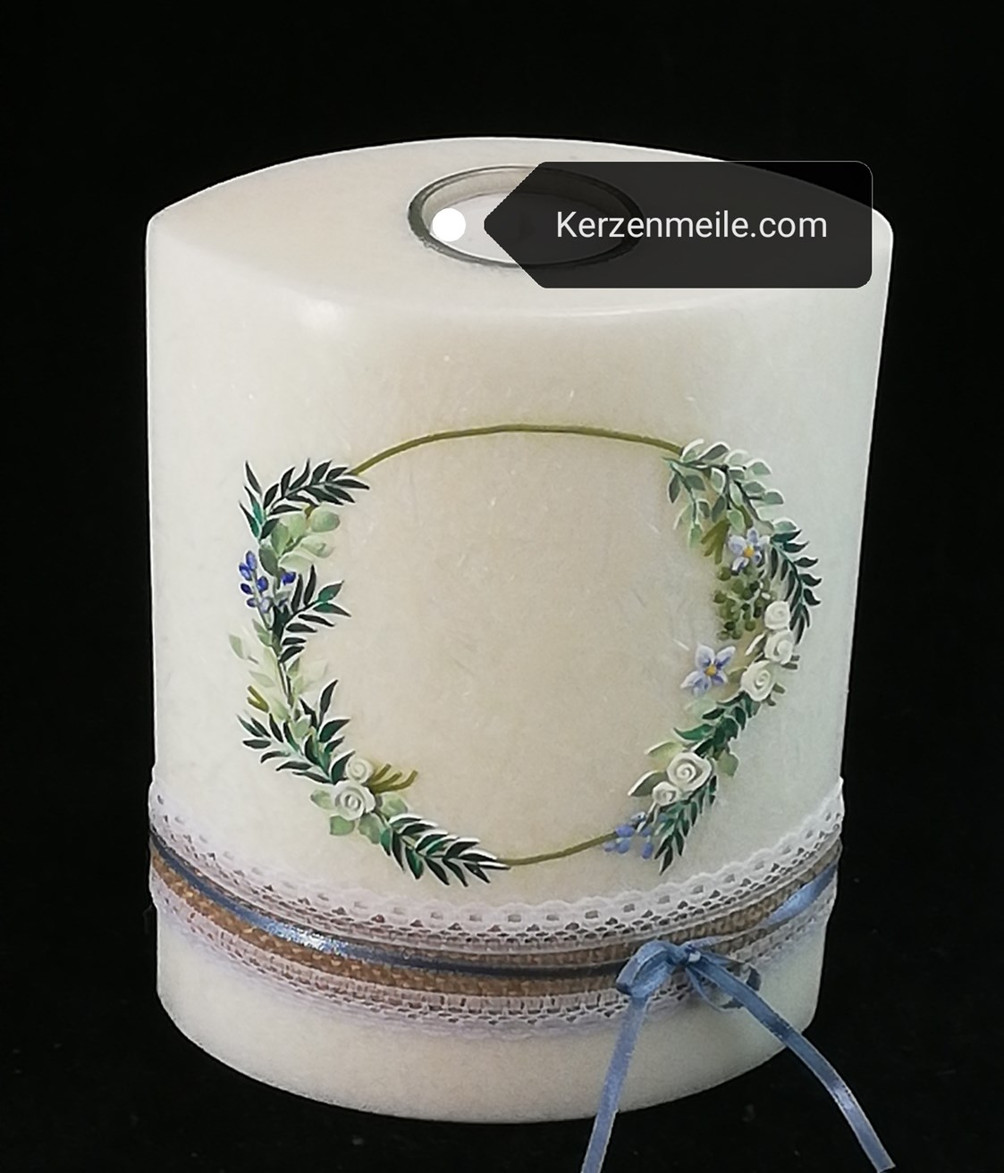Unternehmen: Hochzeitskerze mit Blumenkranz - Kerzenmeile Margot Hulek
