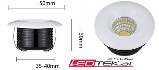 Ledtek.at Produkt-Beispiele 3W LED EINBAULEUCHTE MINI COB