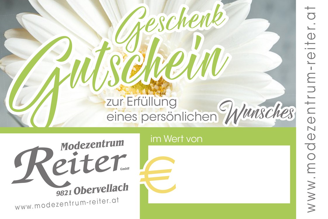 Unternehmen: Freude schenken - Gutschein verschenken  💖  - Modezentrum Reiter GmbH