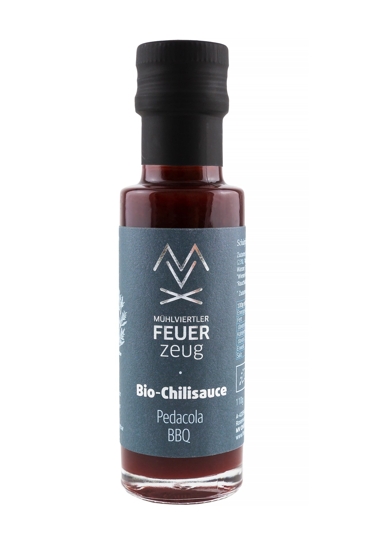 MV Chili-Manufaktur GmbH Produkt-Beispiele Bio-Chilisauce "Pedacola-BBQ"
