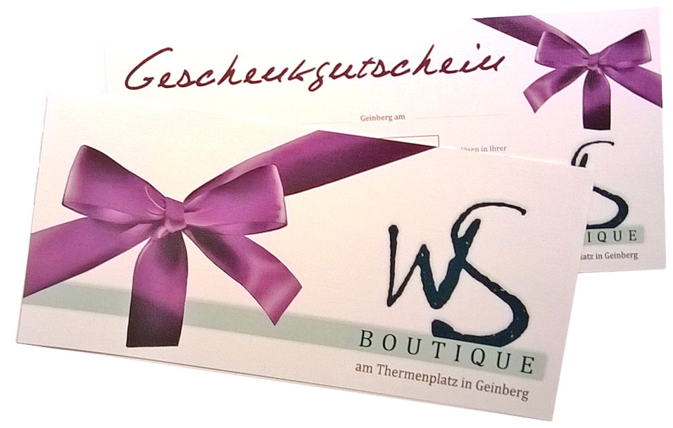 WS BOUTIQUE Produkt-Beispiele Gutscheine
