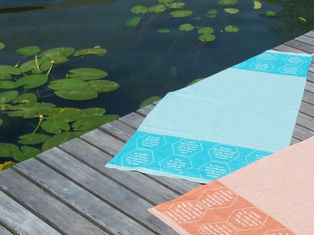 verum textilia by Armin Landskron Produkt-Beispiele Freizeittuch/Strandtuch aus 100% Bio-Baumwolle