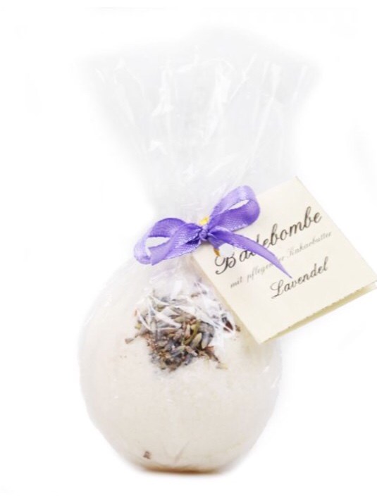 badestubn naturkosmetik Produkt-Beispiele Badebombe Lavendel vegan 135g