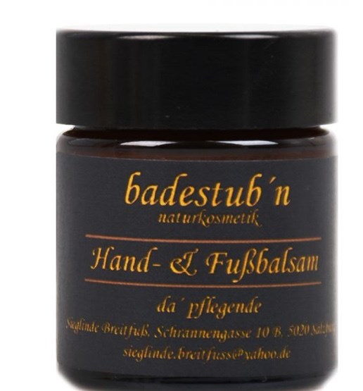 badestubn naturkosmetik Produkt-Beispiele Hand / Fußbalsam 30ml