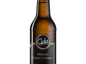 Cida e.U. Produkt-Beispiele Bio-Cider Apfel "SteirischerPrinzenSchampus" in der 33 cl Flasche 