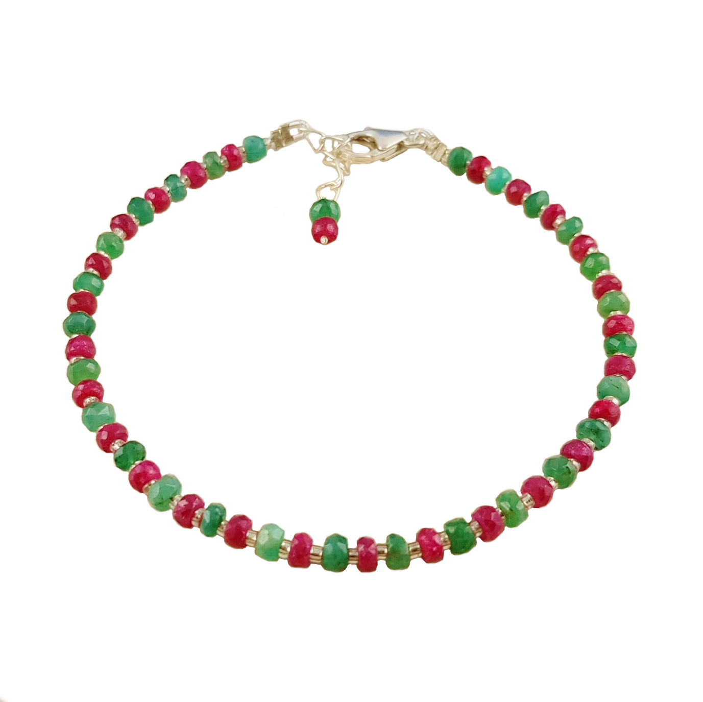 JOY Produkt-Beispiele Facettiertes Rubin Smaragd Armband