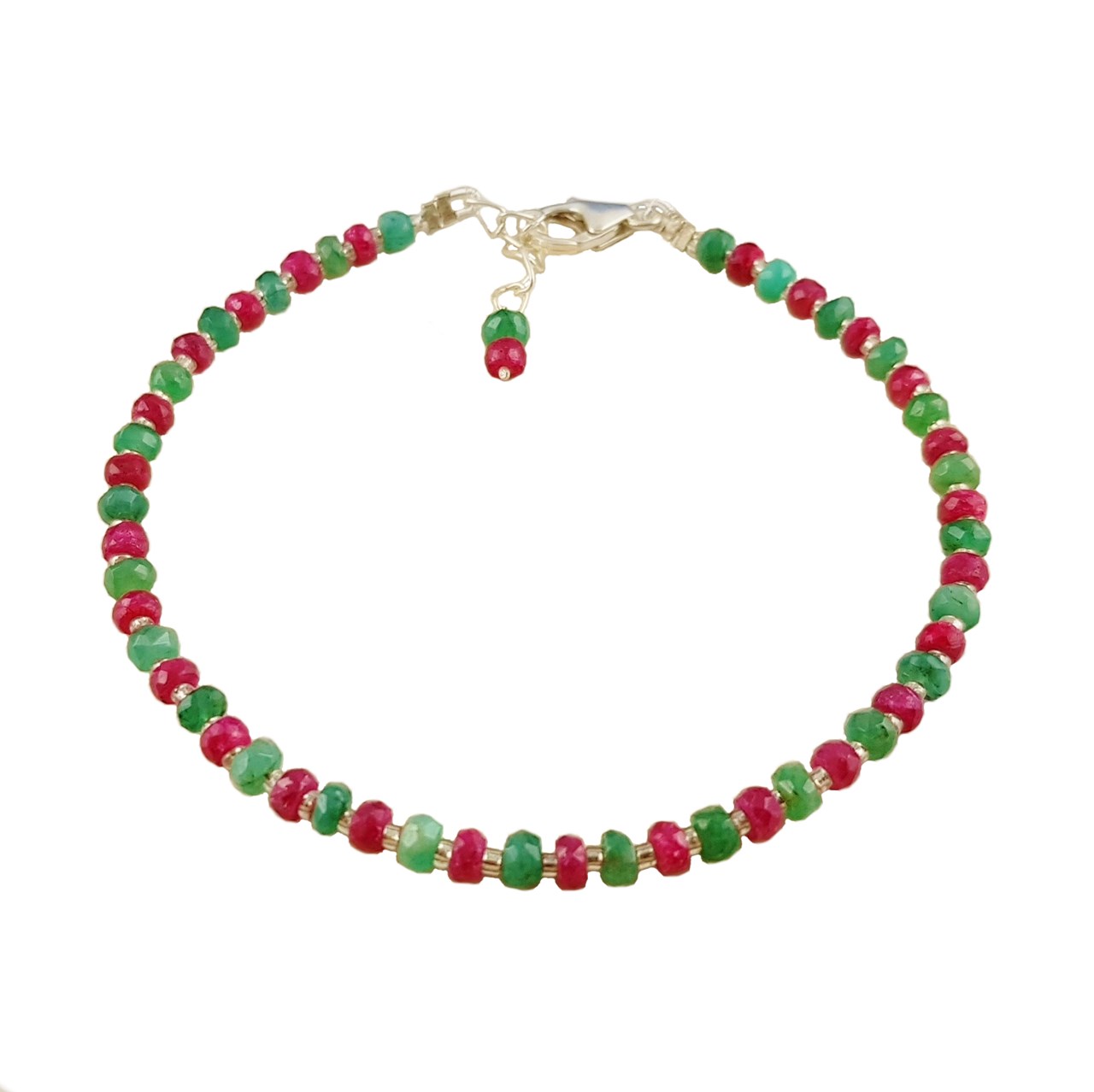 JOY Produkt-Beispiele Facettiertes Rubin Smaragd Armband