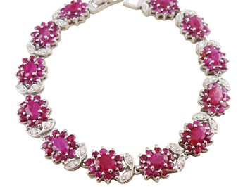 JOY Produkt-Beispiele Exquisites Rubin Blüten Armband
