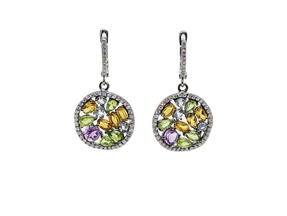 Unternehmen: Exquisite Ohrringe mit Amethyst, Peridot, Citrin & Topas  - JOY