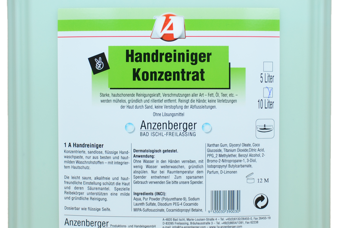 Unternehmen: Handreiniger Konzentrat - Anzenberger Prod.- und Handels GesmbH