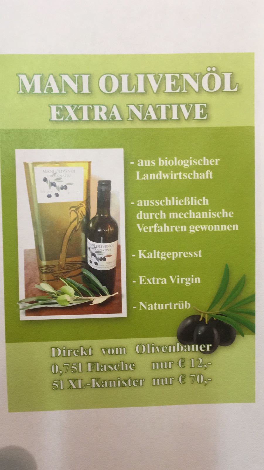 Händler - Salzburg-Stadt Gneis - Ölflyer - Olivenöl Maringer