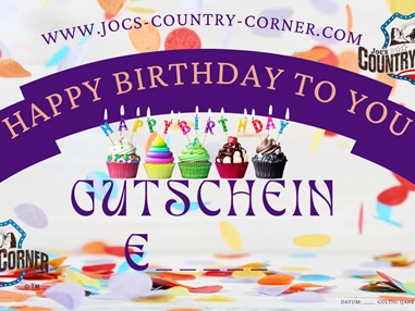 Unternehmen: ❣ Hast du auf ein Geschenk vergessen - kein Problem - melde dich bei uns, wir helfen dir gerne! Innerhalb einer Stunde bekommst du deinen Gutschein ❣ 
❣ So könnte dein Gutschein aussehen 💌 Wir gestalten ihn, nach deinen Vorstellungen ❣
❣ Wir freuen uns auf dich ❣
Schick uns eine Nachricht auf WhatsApp - +43 (0) 664 311 55 45 - du bekommst einen Code - bezahlst im Onlineshop und der Gutschein wird per E-Mail an dich versendet.
 - Joc's Country Corner
