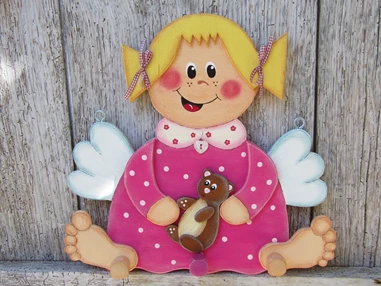 Unternehmen: KinderGarderobe * SchutzEngerl * pink * - HolzHexe