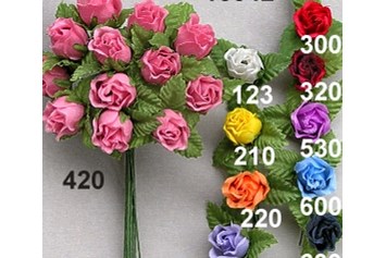 Unternehmen: Kunstseiden Rosen mit Blatt - Rasp Salzburg - Gewürzgebinde Hochzeitsanstecker Kunstblumen