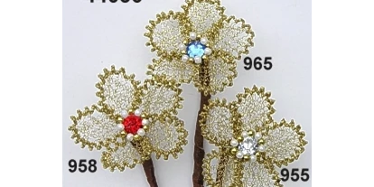 Händler - PLZ 5161 (Österreich) - Bouillon-Draht Blüten mit Schmuckstein - Rasp Salzburg - Gewürzgebinde Hochzeitsanstecker Kunstblumen
