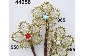 Unternehmen: Bouillon-Draht Blüten mit Schmuckstein - Rasp Salzburg - Gewürzgebinde Hochzeitsanstecker Kunstblumen