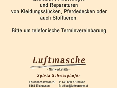 Unternehmen: Luftmasche Nähwerkstätte Sylvia Schwaighofer