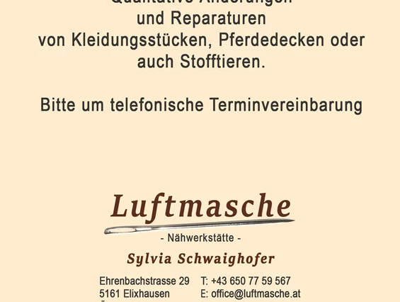 Unternehmen: Luftmasche Nähwerkstätte Sylvia Schwaighofer