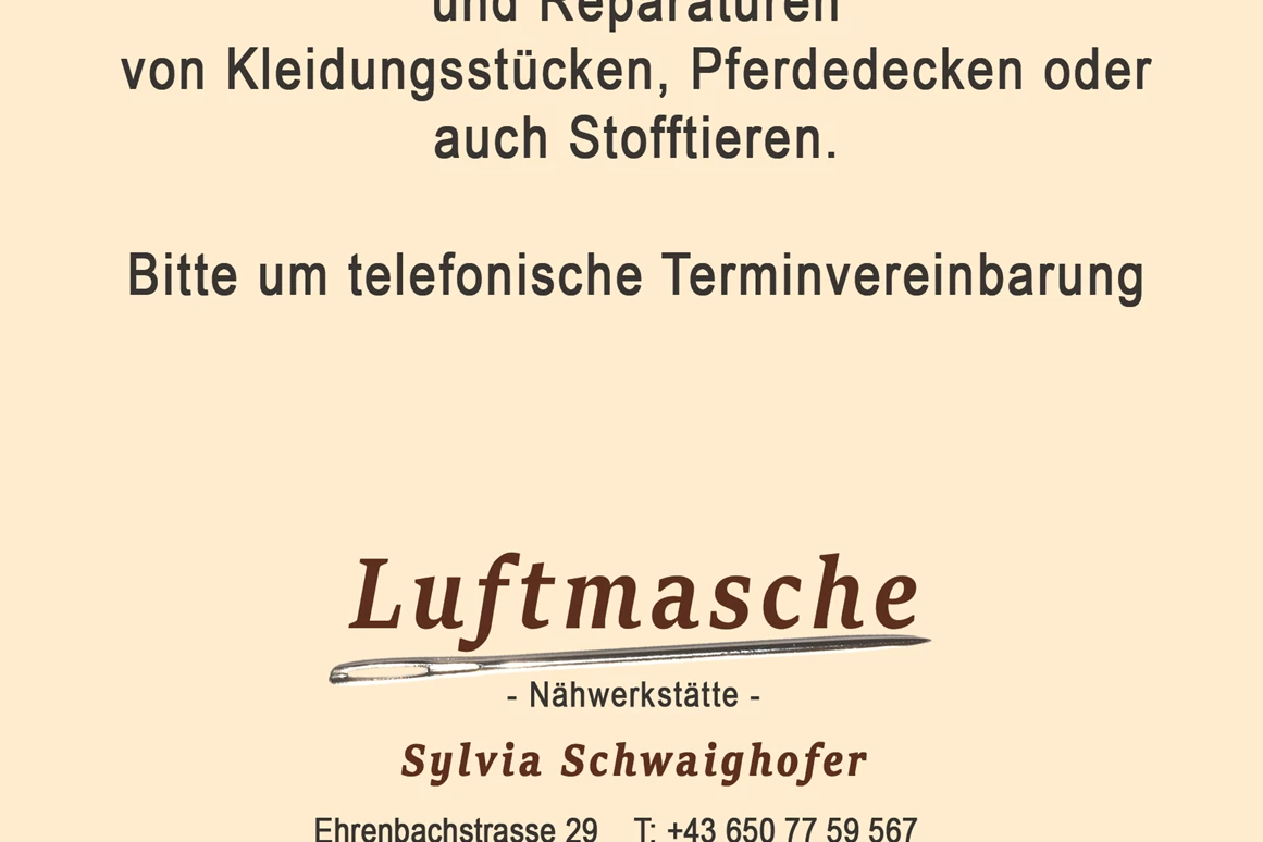 Unternehmen: Luftmasche Nähwerkstätte Sylvia Schwaighofer